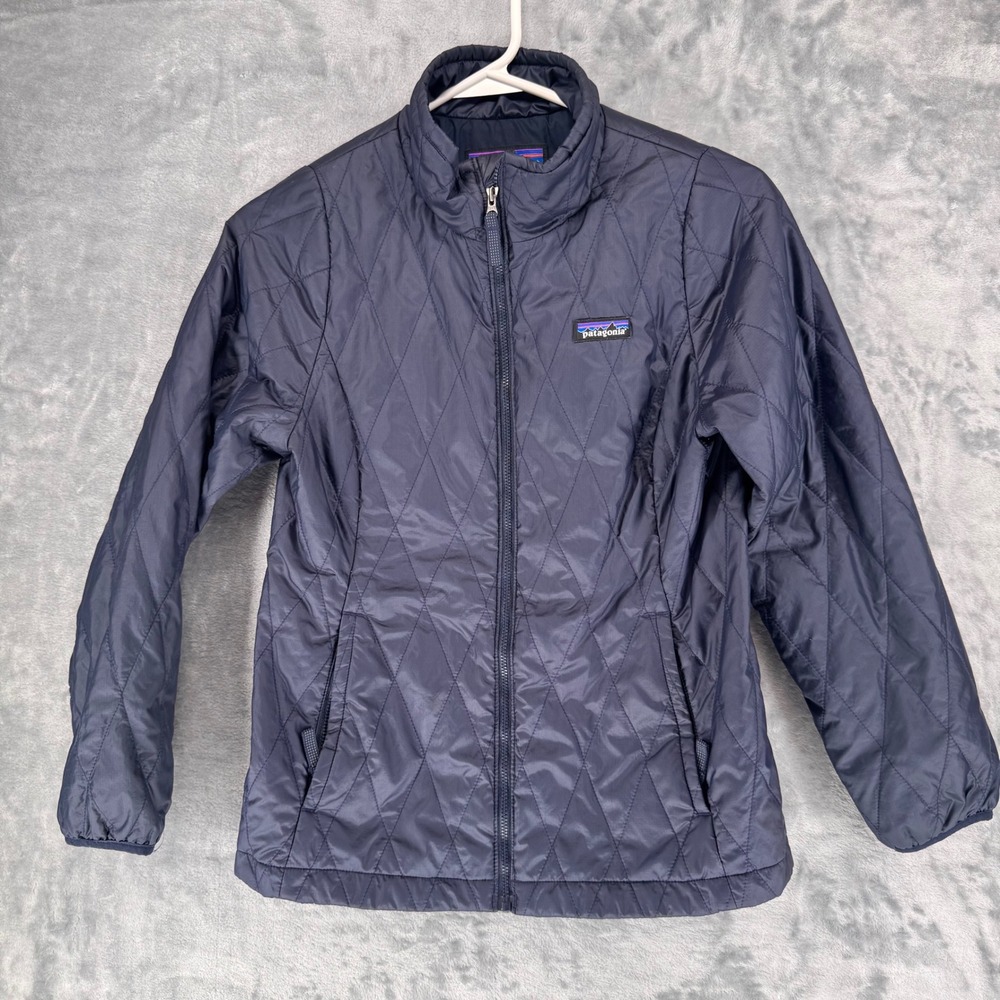 Patagonia Quilted Puffer Jacket Kids L 12 Years‎ Navy Blue Insulated